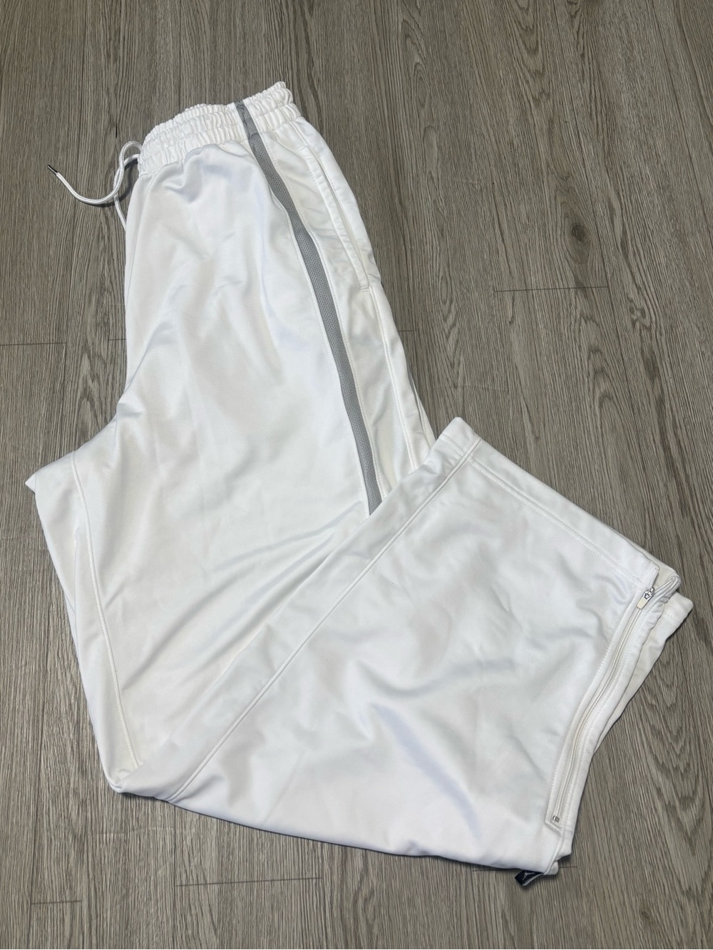 Jordan White Athletic Joggers with Grey Trim